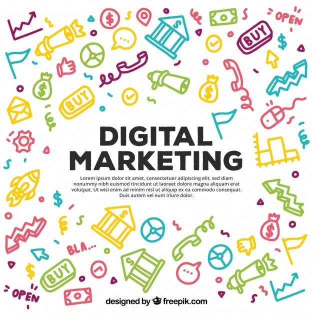 626x626 Colorful Digital Marketing Pattern Vector Free Download