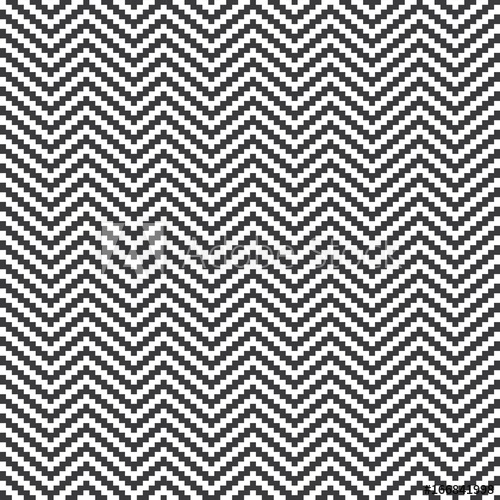 500x500 Seamless Black And White Pixel Digital Zig Zag Op Art Pattern