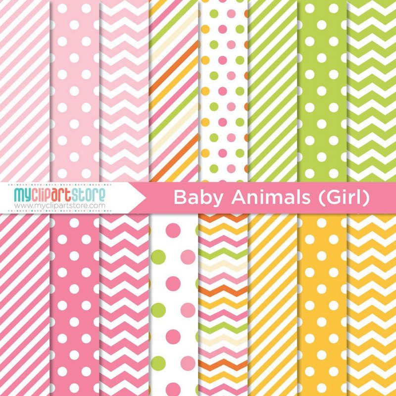 800x800 Baby Girl Animals Digital Patterns Vector Premium Vector