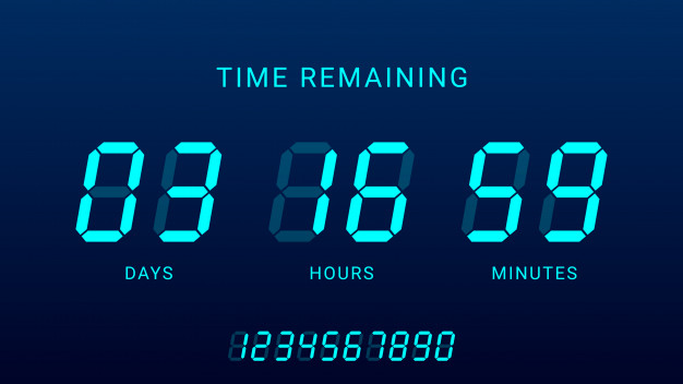 626x352 Time Remaining Illustration With Digital Countdown Clock Counter