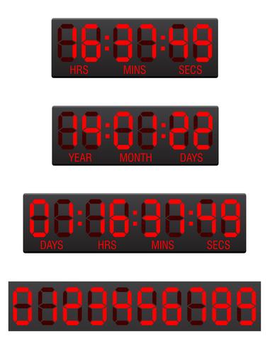381x490 Scoreboard Digital Countdown Timer Vector Illustration