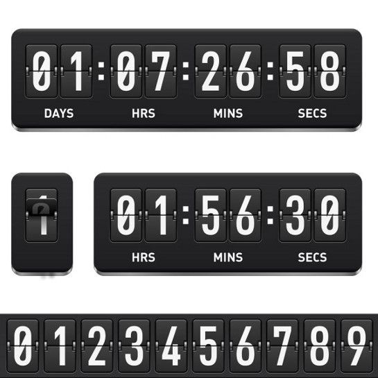 545x545 Vector Counter Graphics Countdown Timer, Digital Timer, Vector