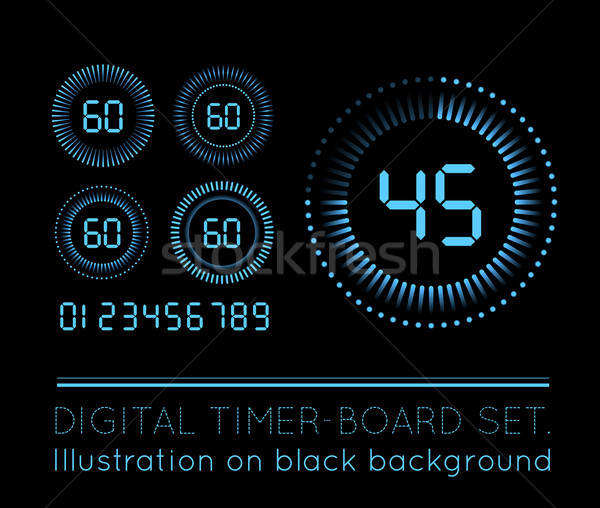 600x508 Digital Countdown Timer Vector Illustration Maxim Pavlov