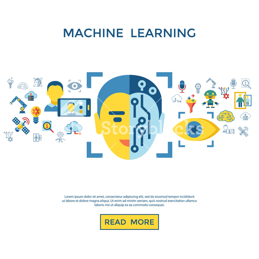 1000x1000 Digital Vector Deep Machine Learning And Artificial Intelligence