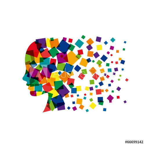 500x500 Vector Logo Digital Generation, Head And Pixel