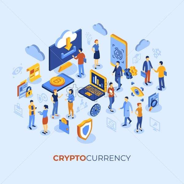 600x600 Cryptocurrency Bitcoin Technology Isometric Icons Infographics