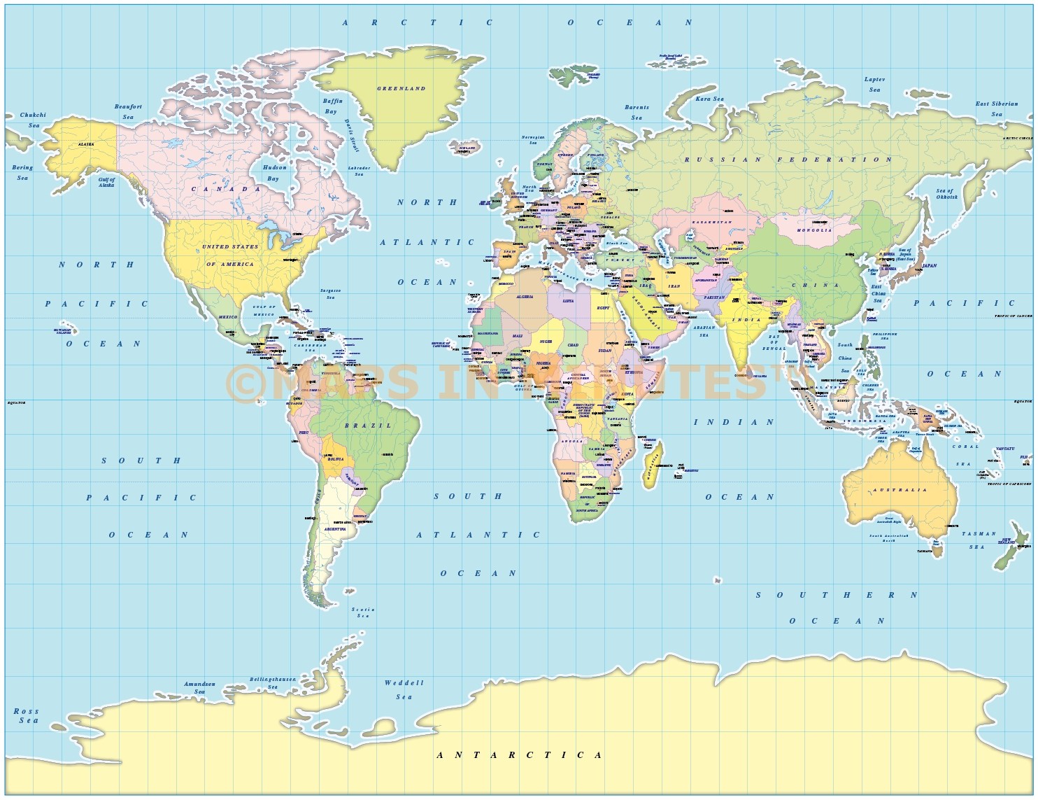 1484x1143 Digital Vector Map, Royalty Free Gall Projection Political World