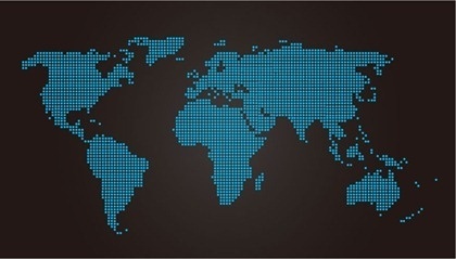 420x239 Digital World Map Free Vector Download