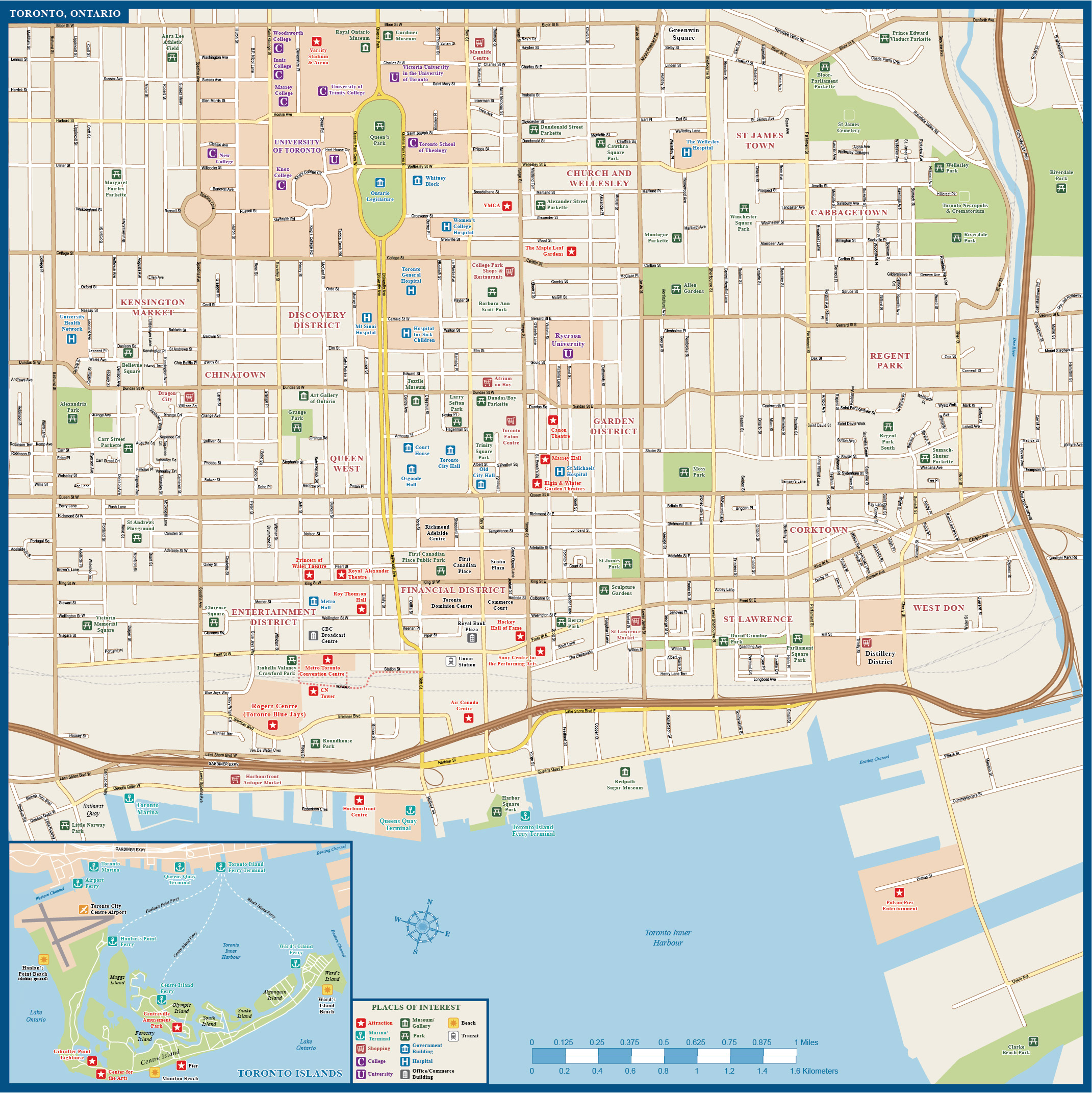 2141x2142 Toronto Downtown Map Digital Vector Creative Force