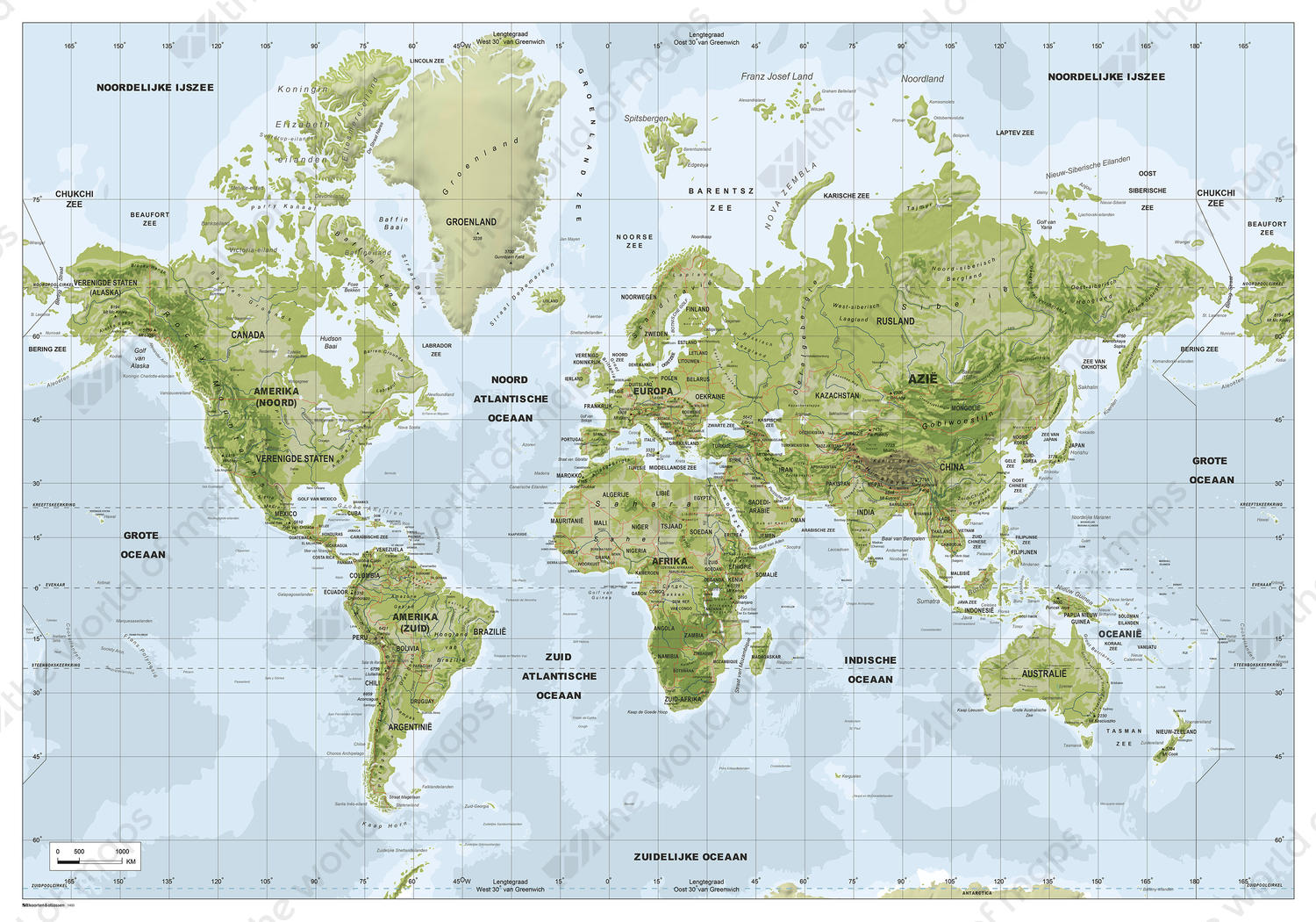 1500x1050 World Vector Map Physical The World