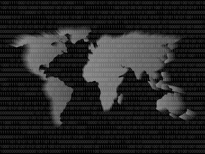653x490 Digital World Map Sign Binary Code With Digits