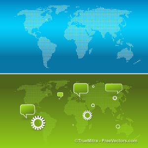 300x300 Download Free Digital World Map Background Vector Illustration