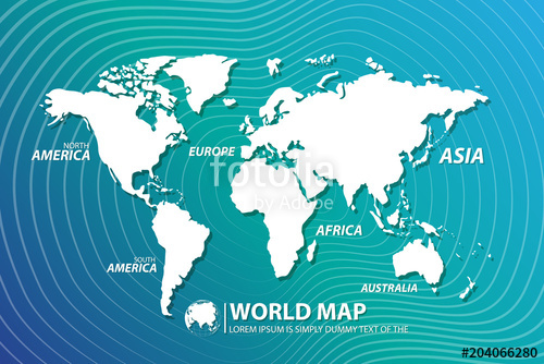 500x334 Modern Digital World Map Globalization Concept Vector