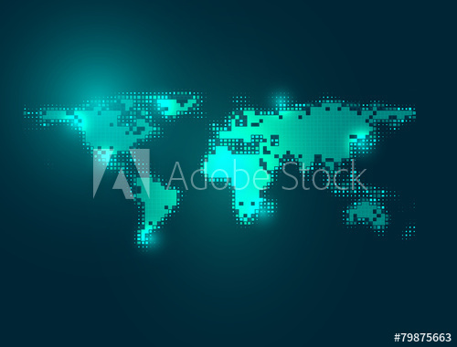 500x380 Abstract Background Of Digital World Map
