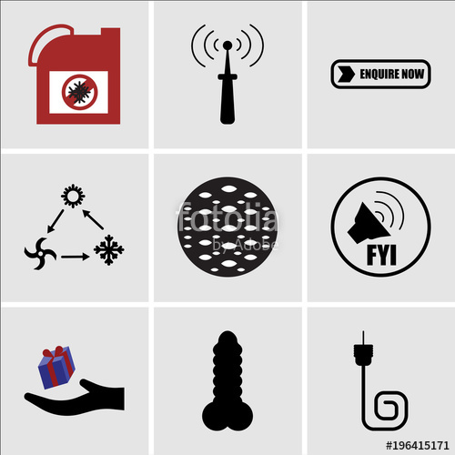 500x500 Set Of Simple Editable Icons Such As Coax, Dildo, Perks, Fyi