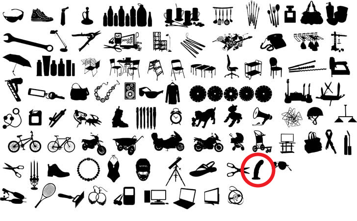 728x451 This Vector Set Of Random Objects Has A Dildo For Some Reason