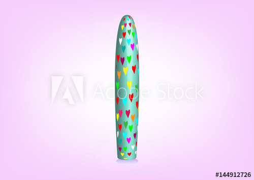 500x354 Dildo Sex Toy Hearts, Isolated On Pink