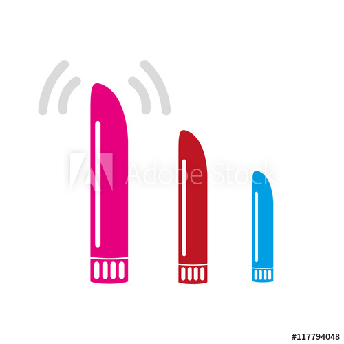 500x500 Three Color Vibrate Dildo Sex Toy Simple Icons