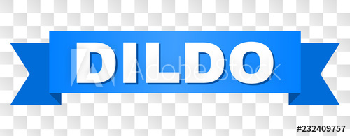 500x195 Dildo Text On A Ribbon Designed With White Caption And Blue Tape