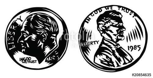 500x256 Dime And Penny Stock Image And Royalty Free Vector