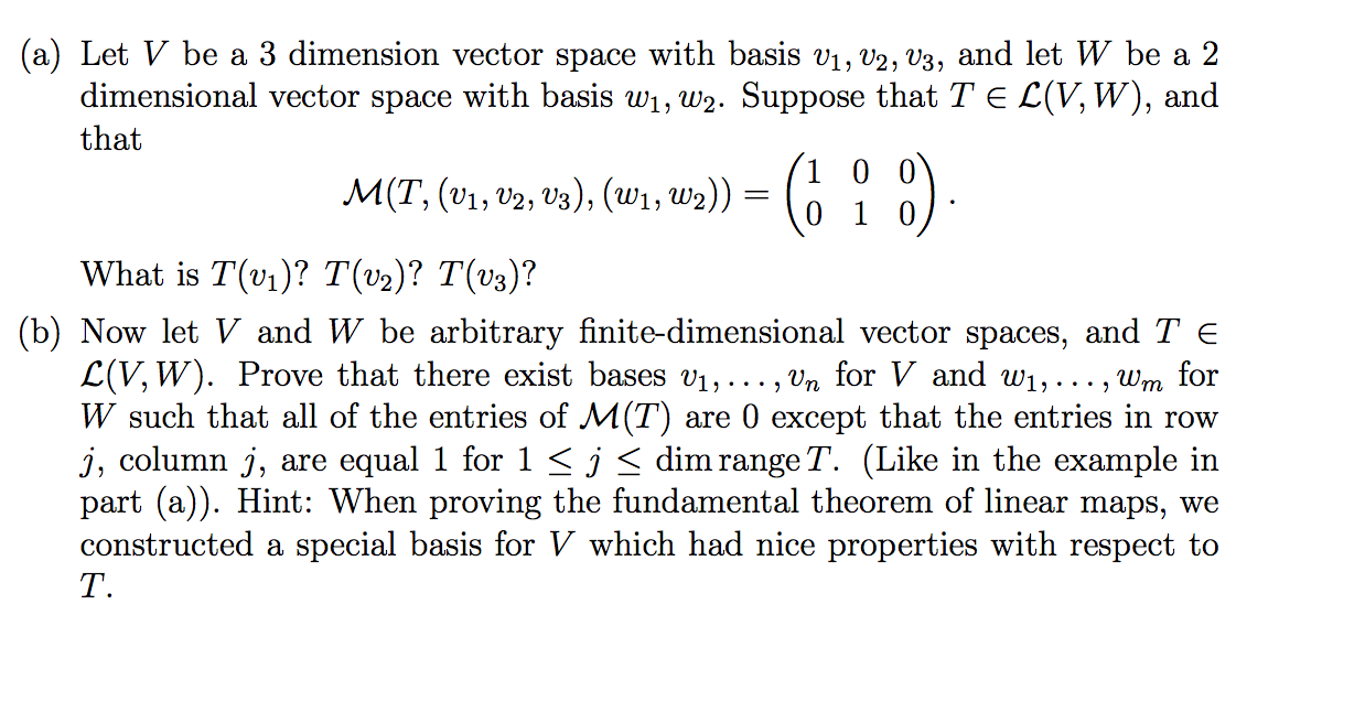 A Let V Be A Dimension Vector Space With Basis 1238x636 A Let V Be A Dimension Vector Space With Basis