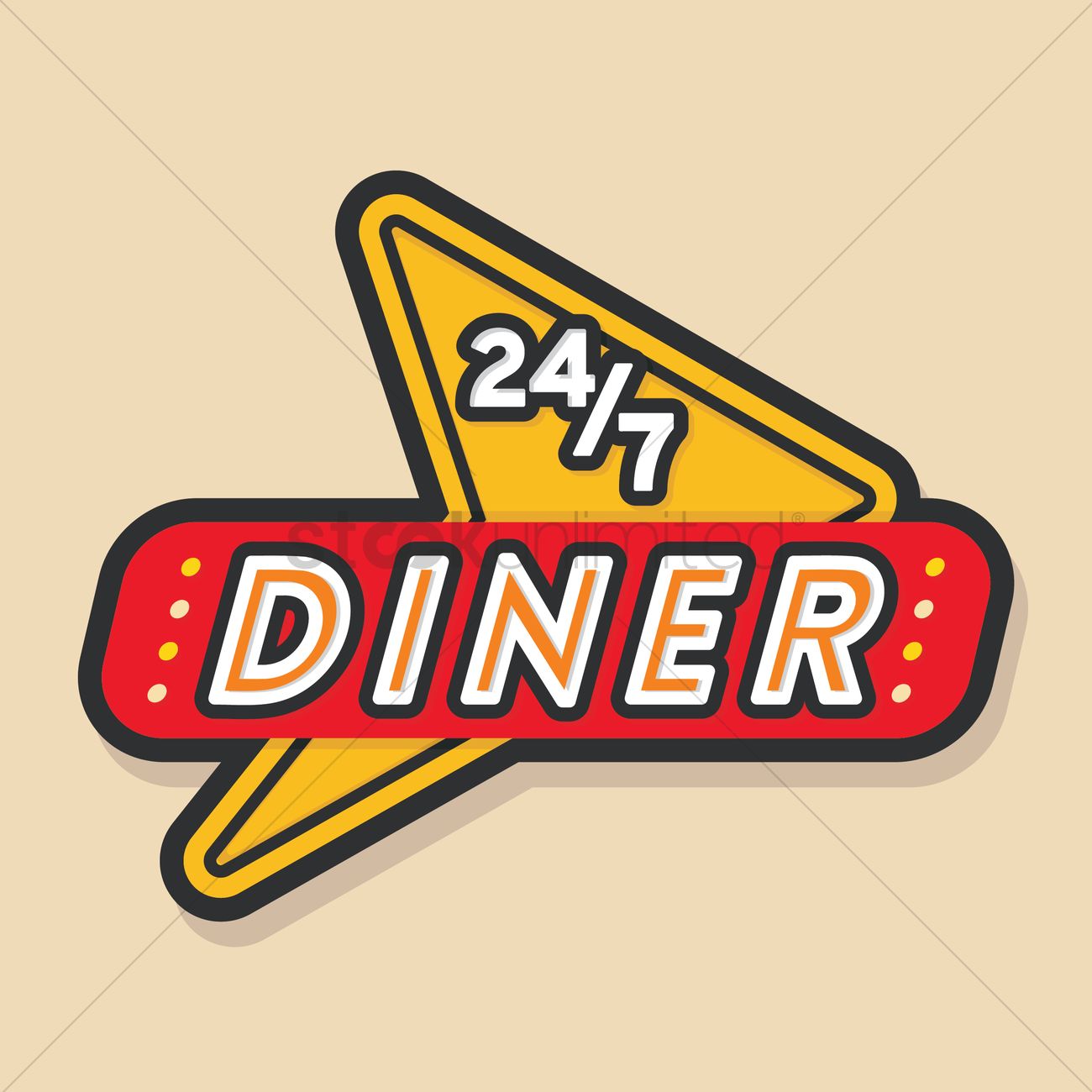 Free Diner Sign Vector Image 1300x1300 Free Diner Sign Vector Image
