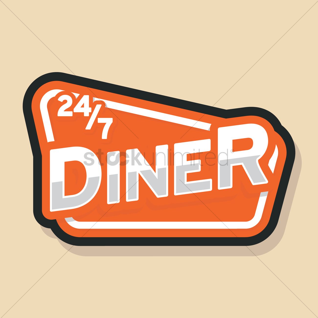 Free Diner Sign Vector Image 1300x1300 Free Diner Sign Vector Image