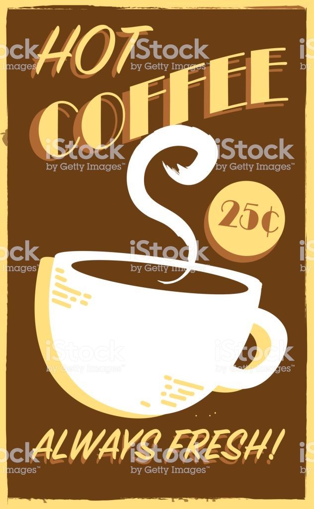 Retro Style Hot Coffee Diner Sign Retro Vintage Themed Designs 632x1024 Retro Style Hot Coffee Diner Sign Retro Vintage Themed Designs