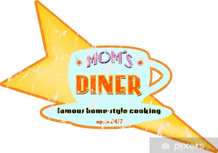 Vintage Diner Sign, Vector Illustration, Free Copy Space Wall 700x491 Vintage Diner Sign, Vector Illustration, Free Copy Space Wall