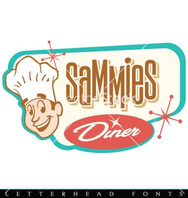 380x400 Free Vector Retro Diner Logo With Chef Vector