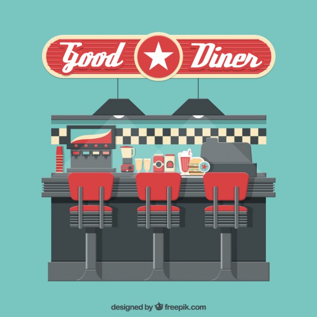 626x626 Vintage Diner Vector Premium Download