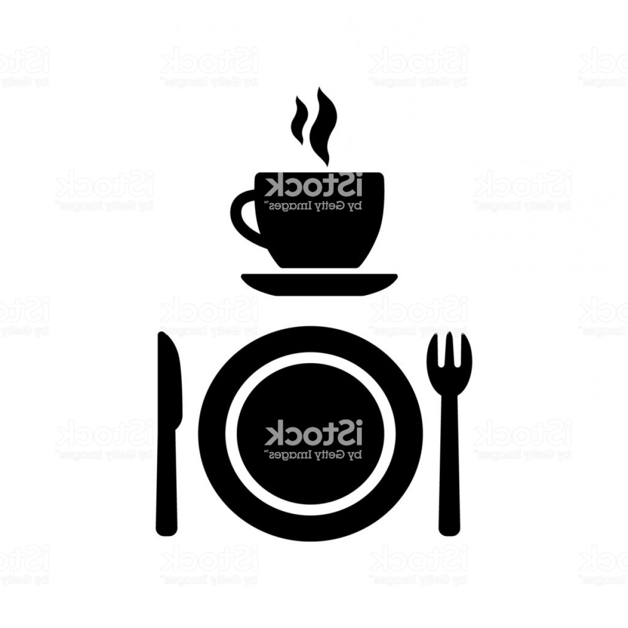 1228x1228 Cafeteria Cafe And Diner Vector Signs Coffee Cup With Smoke A Fork