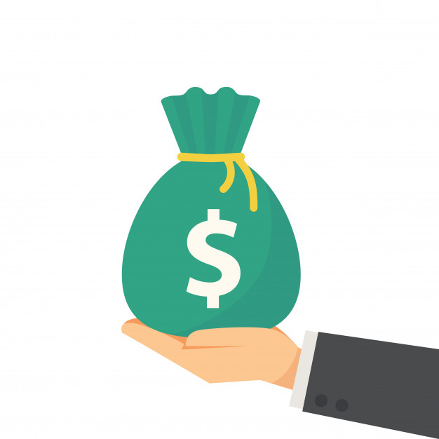 626x626 Hand Holding Money Bag In Flat Style Vector Illustration Vector