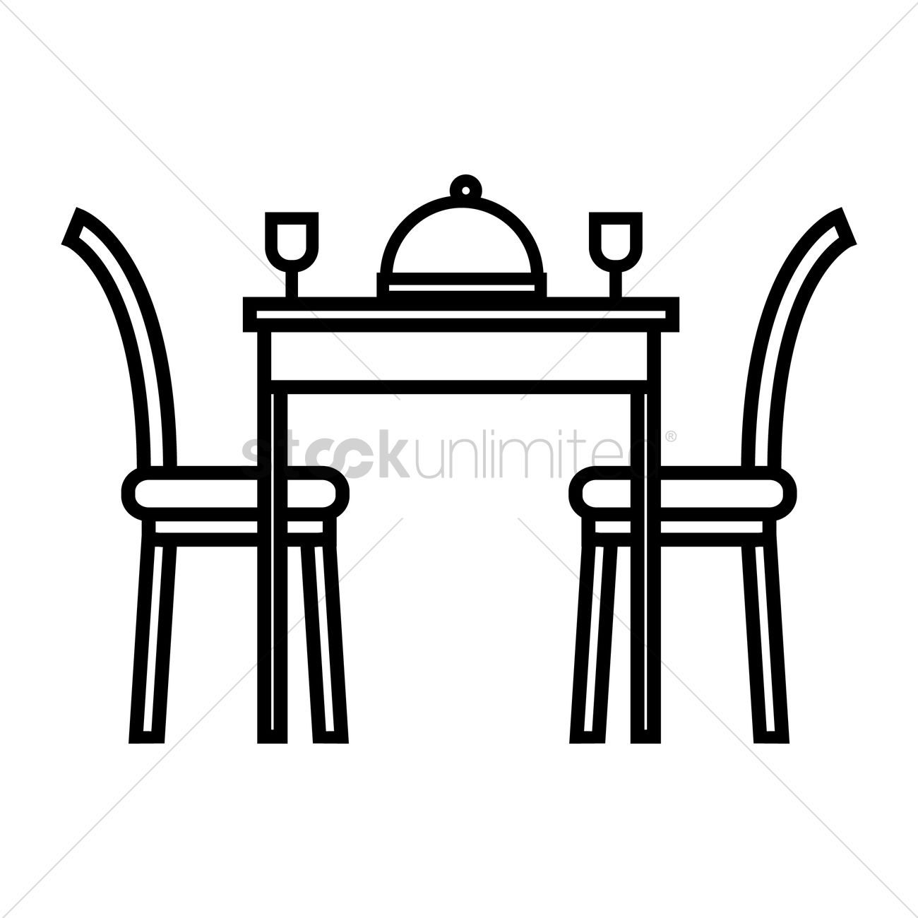 1300x1300 Dining Table Vector Image