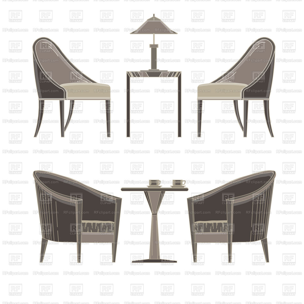 1200x1200 Dining Table And Chairs Vector Image Of Objects Vectorup
