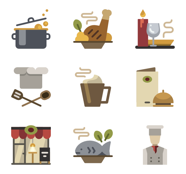 600x564 Dinner Icons