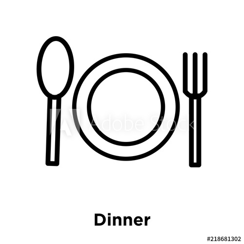 500x500 Dinner Icon Isolated On White Background Modern And Editable