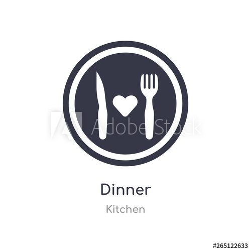 500x500 Dinner Icon Isolated Dinner Icon Vector Illustration From Kitchen
