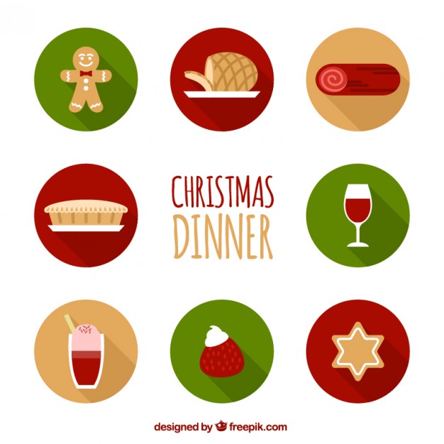 626x626 Christmas Dinner Icons Vector Free Download