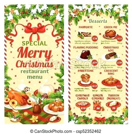 450x459 Dinner Vector Restaurant Dessert Menu Merry Greek Card Template