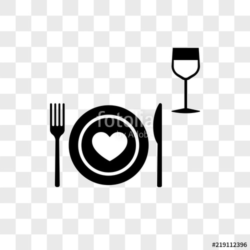 500x500 Dinner Vector Icon On Transparent Background, Dinner Icon Stock