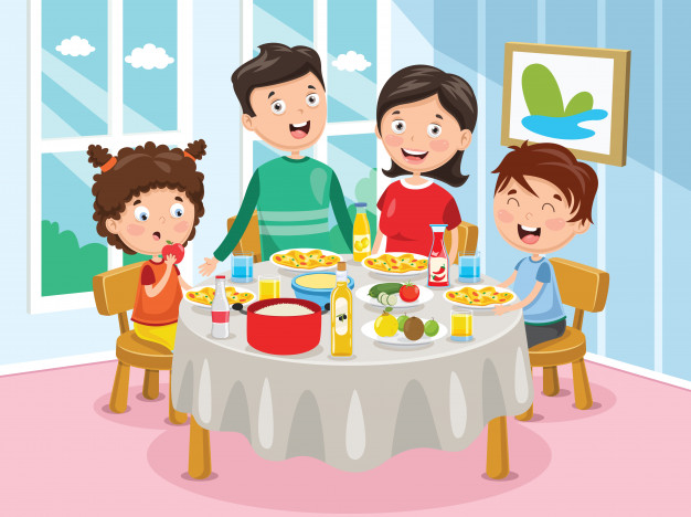 626x468 Vector Illustration Of Family Having Dinner Vector Premium Download
