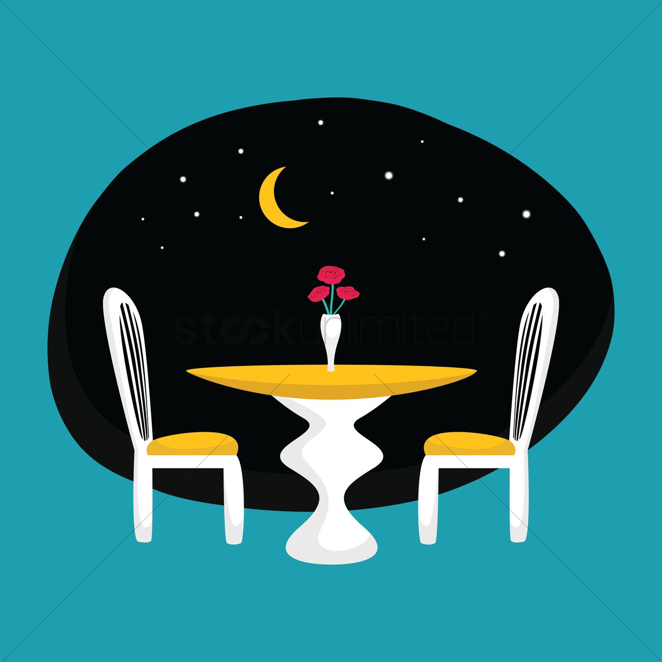 1300x1300 Candlelight Dinner Vector Image