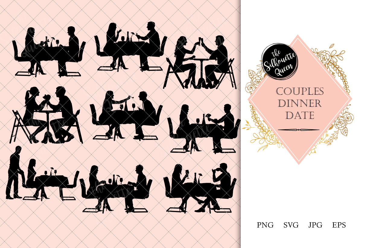 1233x822 Couple Having Dinner Silhouette Dinner Vector Romantic D