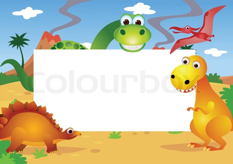 Dinosaurs Cartoon And White Blank Stock Vector Colourbox 800x566 Dinosaurs Cartoon And White Blank Stock Vector Colourbox