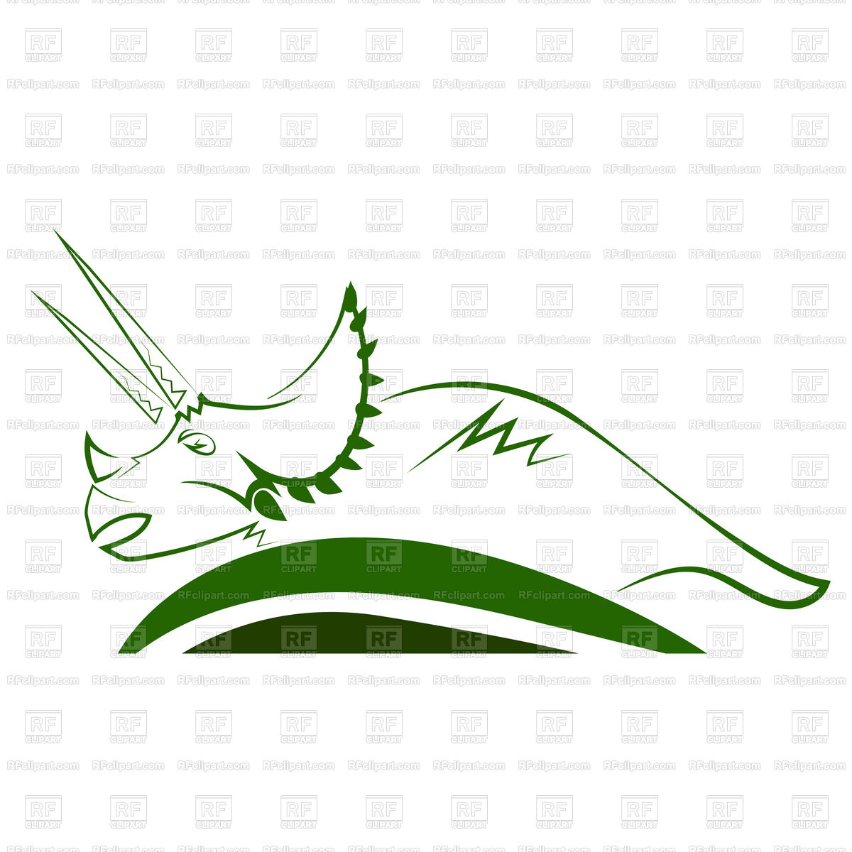 Triceratops Dinosaur Green Icon Isolated On White Background 1200x1200 Triceratops Dinosaur Green Icon Isolated On White Background