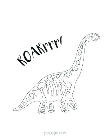 Dinosaur Skeleton Drawing 354x450 Dinosaur Skeleton Drawing