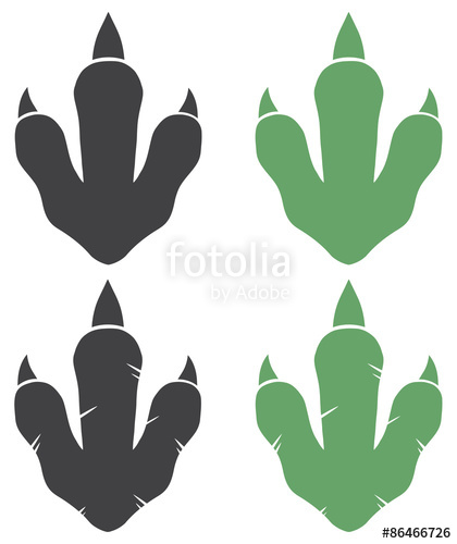 420x500 Dinosaur Footprint Illustration With Text Collection Set Stock