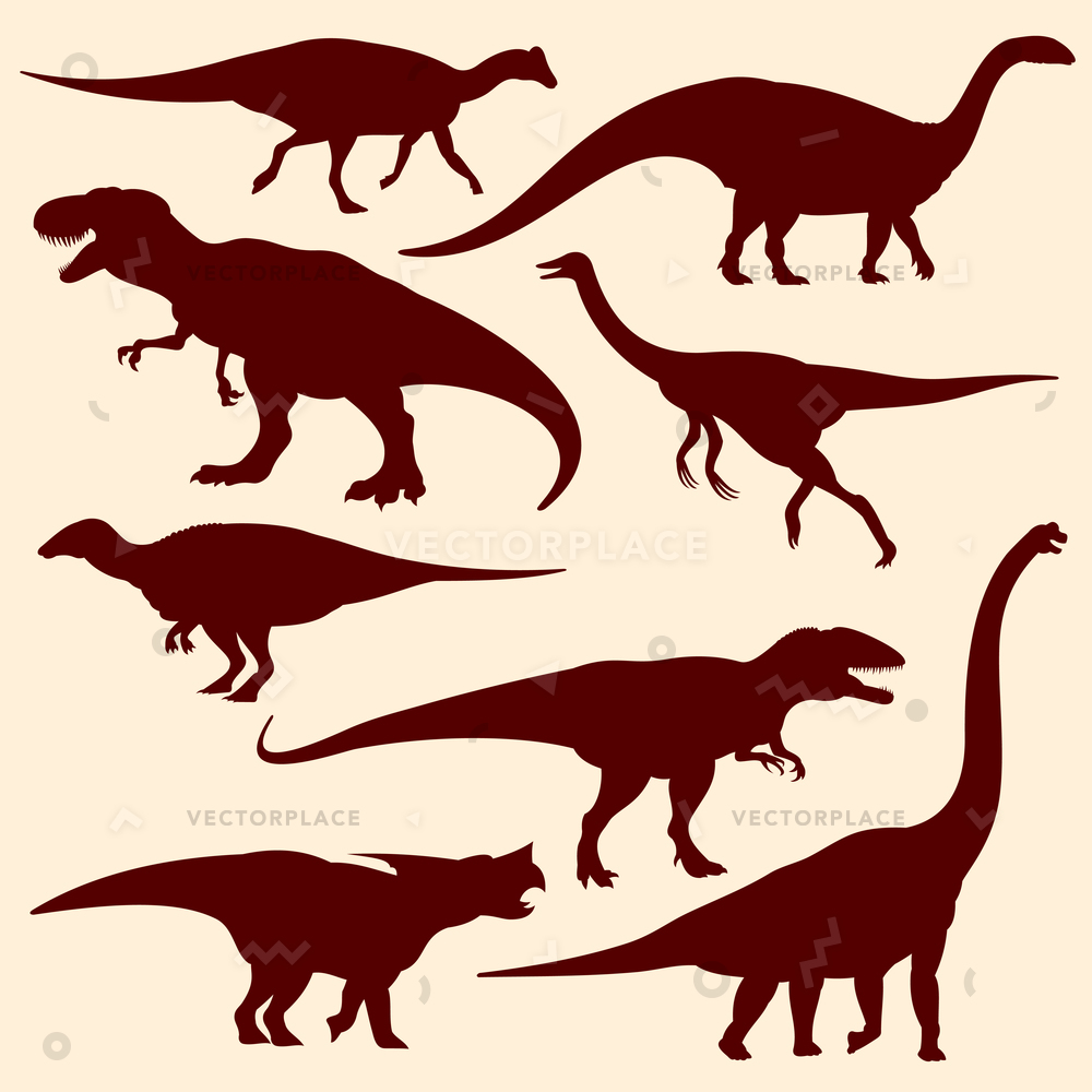 Dinosaurs Fossil Reptiles Silhouettes Set Dinosaur Vector 1000x1000 Dinosaurs Fossil Reptiles Silhouettes Set Dinosaur Vector