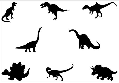 501x352 Dinosaur Silhouette Vector Graphics Pack Silhouette Clip Art